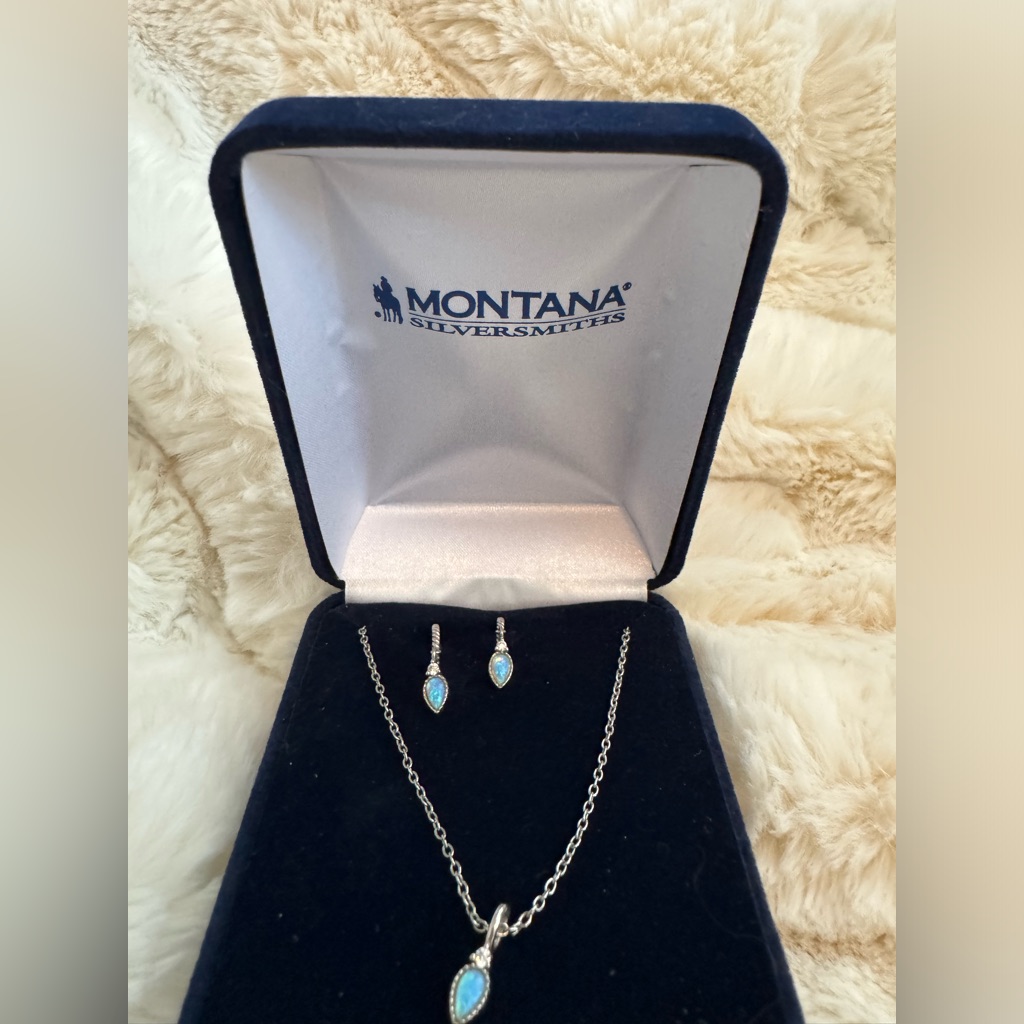 Montana Silversmith Opal Necklace And Earrings